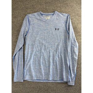 Under Armour Shirt Mens Large Blue ColdGear Fitted Long Sleeve Athletic Training